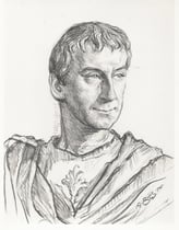 PierreDux -Comedie Française  (la guerre civile) 1965 fusain André Aaron Bilis