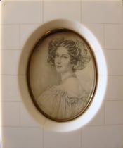 jeunne femme aux rubans dans les cheveux miniature André Aaron Bilis