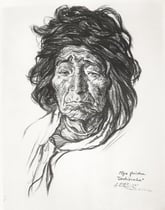 Vielle femme de Tilcara Argentine  1925 fusain André Aaron Bilis