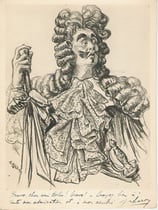 Jacques Charon -Comedie Française  (M de Pourceaugnac)  1949 fusain André Aaron Bilis