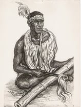 Pyezane Chaée Alo Ile Lifou, Loyalty, Nouvelle Calédonie  exposition coloniale Paris 1931 fusain André Aaron Bilis