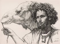 Mauritanien  exposition coloniale Paris 1931 fusain André Aaron Bilis