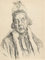 Fernand Ledoux -Comedie Française  (Le légataire universel) 1952 fusain André Aaron Bilis