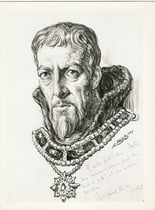 Paul Emile Deiber -Comedie Française (La reine morte) 1967 fusain André Aaron Bilis