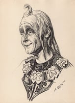 Roger Bourdin 1943 fusain André Aaron Bilis