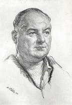 Léon Bernard -Comedie Française 1933 fusain André Aaron Bilis