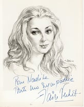 Claire Vernet -Comedie Française 1967 fusain André Aaron Bilis