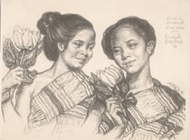 Laotiennes exposition coloniale Paris 1931 fusain André Aaron Bilis