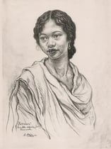 Rasendrasoa de Tanarive, Madagascar exposition coloniale Paris 1931 fusain André Aaron Bilis