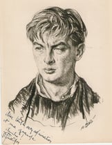 Roussillon  -Comedie Française (Poil de carotte) 1955 fusain André Aaron Bilis