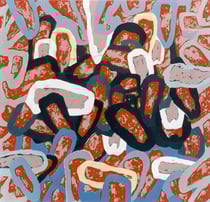 O.T. 1995, Acryl auf Nessel, 69 x 72 cm