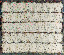 O.T. (unersättlich-diszipliniert), 1994, Öl auf Leinwand, 140 x 160 cm