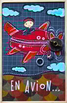 "EN AVION" - 18 cm x 26 cm - SOLD
