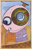 "MONSIEUR BOUCHON" - 18 cm x 26 cm - SOLD