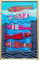 "POISSONS ROUGES" - 18 cm x 26 cm - SOLD