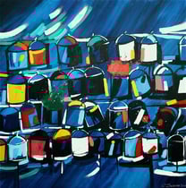 "LA SYMPHONIE DES COULEURS" - 100 cm x 100 cm