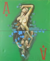 LOVE IS A GAME       Kombinierte Technik  60x50 cm 