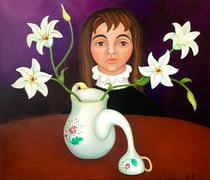 Keine Hoffnung (brauner Tisch)60x70cm, Öl auf Leinwand  ©Sonja Rieser 2021/22