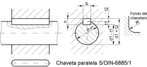 DIN 6885 chaveta y chavetero keyway