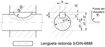 DIN 6888 chaveta y chavetero keyway