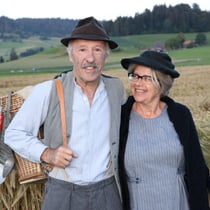 Komiker Gottfried und Elise aus dem Emmental, Kanton Bern, unterwegs im Emmental