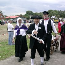 Findorff und Gefolge haben nach 7 km das Ziel in bester Stimmung erreicht