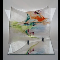 IM MOMENT 4 (Glasobjekt auf Spiegel montiert), 2016, ca 50 x 50 cm