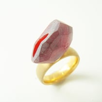 Ring Rona, Silber 24ct. vergoldet, Glas