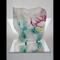 IM MOMENT 2 (Glasobjekt auf Spiegel montiert), 2016, ca 50 x 50 cm