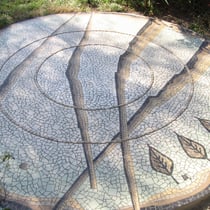 mosaïque de sol, décor sous tonnelle