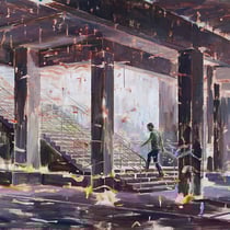 dénesh ghyczy, "underground", 2023, 170 x 200 cm, oil & acrylic on canvas – erlas galerie