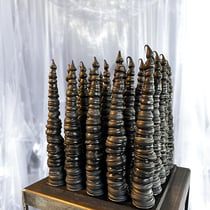 tone fink, "zuspitzung", 30 x 30 x 35 cm, silicone / black – erlas galerie