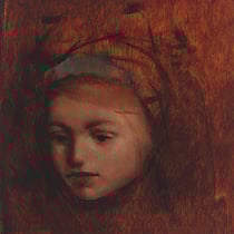 roger schindler, "kopfstudie",  2018, 15 x 13,5 cm, oil on wood – erlas galerie