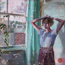 dénesh ghyczy, "adolescent", 2022, 70 x 90 cm, oil & acrylic on canvas – erlas galerie