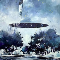 inna artemova, "vertikalspannung", 2025, 145 x 105 cm, oil on canvas – erlas galerie