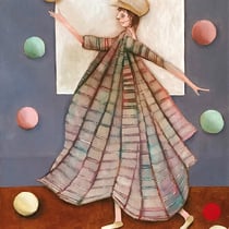 michou hutter, "spielbälle", 2021, 57 x 41 cm, oil on cotton – erlas galerie