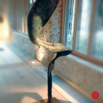 markus priller, o.t., 2016, height 183 cm, bronze/iron base – erlas galerie