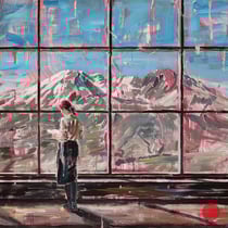 dénesh ghyczy "in the mountains", 2019, 140 x 160 cm, oil and acrylic on canvas – erlas galerie