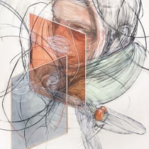 stylianos schicho, "waiting game 3", 2021, 180 x 150 cm, charcoal & acrylic on canvas – erlas galerie