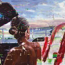 dénesh ghyczy "sunset drive", 2019, 100 x 130 cm, oil and acrylic on canvas – erlas galerie