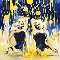 inna artemova, "chasing yellow", 2025, 130 x 125 cm, oil on canvas – erlas galerie