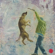 petra polli, "spielball", 2015, 70 x 50 cm, acrylic on canvas – erlas galerie