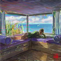 dénesh ghyczy, "cabin", 2021, 75 x 75 cm, oil & acrylic on canvas – erlas galerie