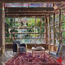 dénesh ghyczy, "green living", 2022, 170 x 200 cm, oil & acrylic on canvas – erlas galerie