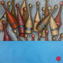 michou hutter, "kegel", 2024, 58 x 58 cm, oil on canvas – erlas galerie