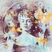 inna artemova, "mind games", 2024, 90 x 90 cm, oil on canvas – erlas galerie