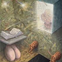 walter schmögner, "dahinter ist der waschsalon", 2005, 200 x 150 cm, acryl auf leinwand – erlas galerie