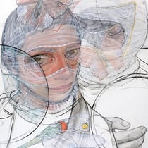 stylianos schicho, "trembling traces", 2015, 180 x 140 cm, charcoal & acrylic on canvas – erlas galerie