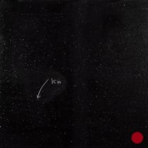 arnold reinthaler, "star galaxy", 1/3, 2022, 80 x 80 x 2 cm, engraving/black granite – erlas galerie