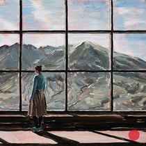 dénesh ghyczy, "sacred mountain", 2019, 40 x 50 cm, acrylic on cardboard, framed – erlas galerie